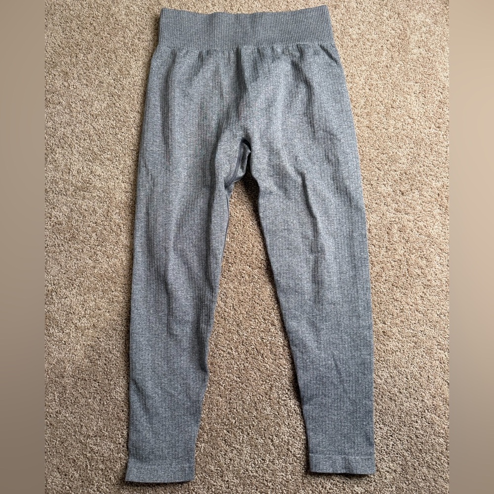 AYBL Gray Ribbed Seamless Leggings‎ Size Large